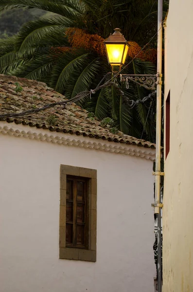 Houses Street Light San Mateo Gran Canaria Canary Islands Spain —  Fotos de Stock