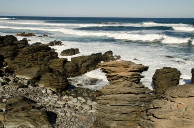 Rocky coast in the north of Gran Canaria. Quintanilla. Arucas. Gran Canaria. Canary Islands. Spain.