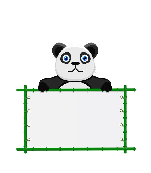 Panda com sinal em branco — Vetor de Stock