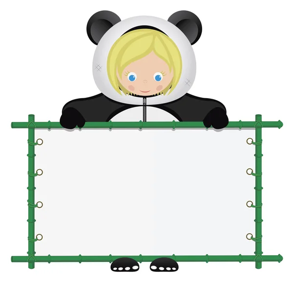 Menina panda — Vetor de Stock