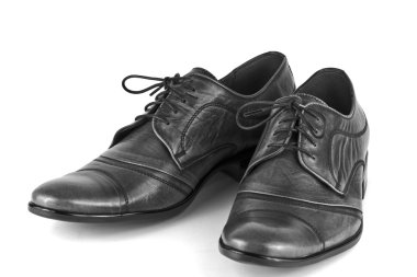 Beyaz izole siyah iş boots