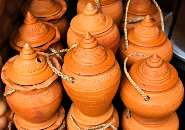 Thai style handmade clay pot. — Stock Photo, Image