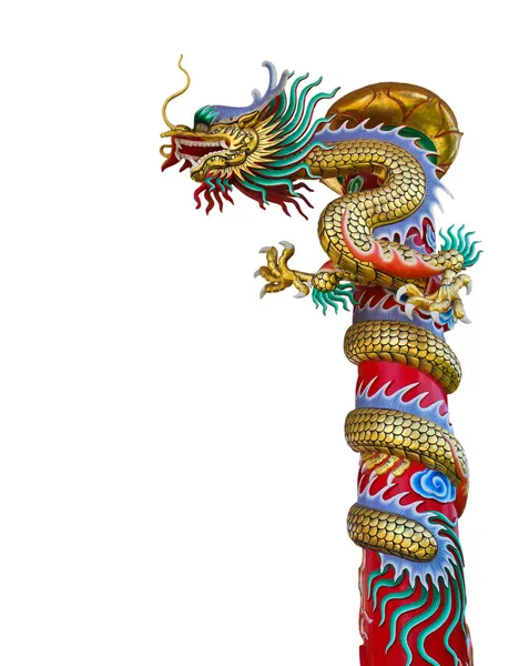 Statua del drago isolato con percorso di ritaglio . — Foto Stock
