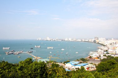 Tayland Pattaya şehri kuş bakışı manzaralar.