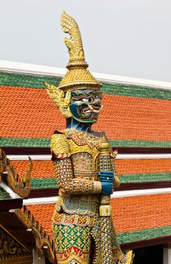 Guardian heykele wat phra kaew grand palace bangkok, Tayland.