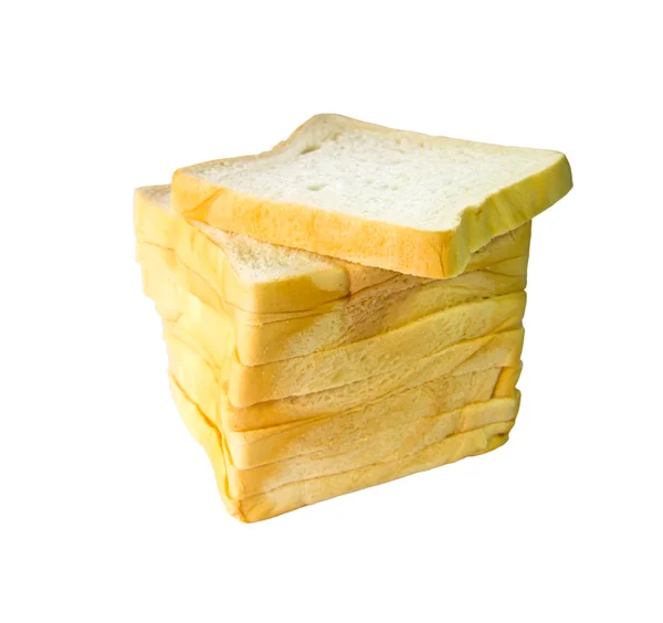 白い背景に隔離されたパンのパン. — ストック写真