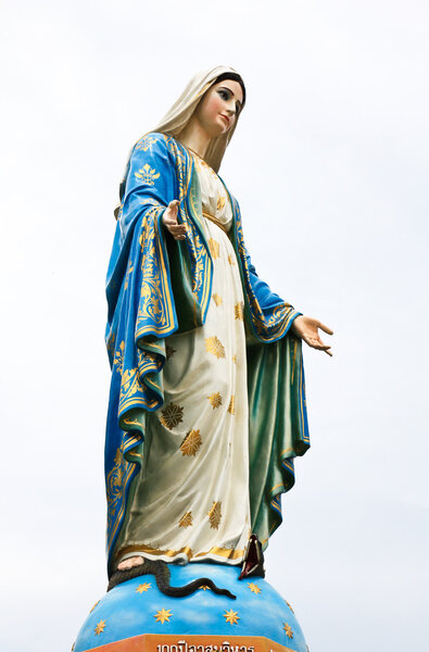 Virgin mary statue at Chantaburi province, Thailand.
