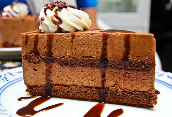 Piece of chocolate moose cake — Stock Photo, Image