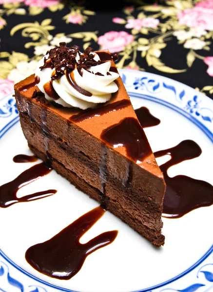 Stück Schokoladenelchkuchen — Stockfoto