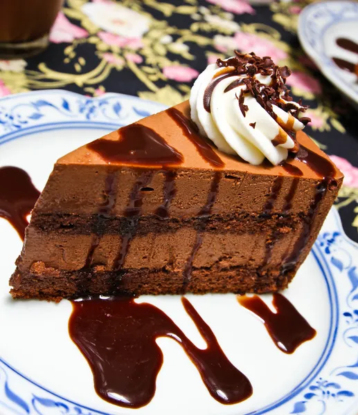 Piece of chocolate moose cake — Stock Photo, Image