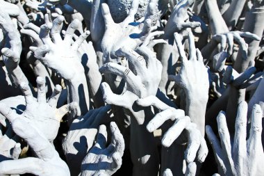 rong khun Tapınağı, chiang rai Kuzey Tayland cehennemden el.