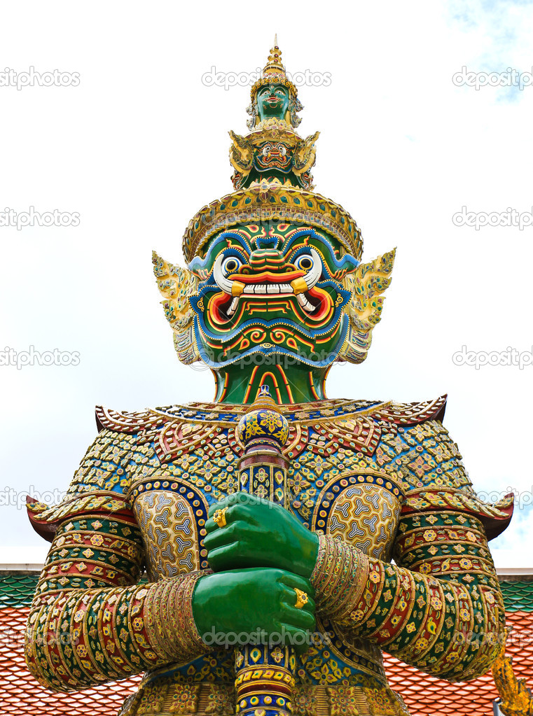 Guardian Statue at Wat Phra Kaew Grand Palace Bangkok