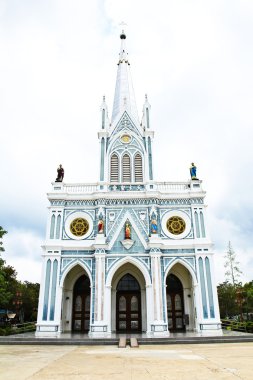 Samut Songkhram 'daki beyaz kilise, Tayland.