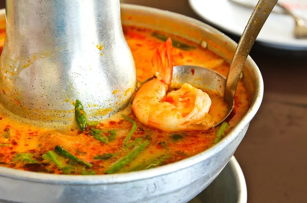 Tom Yum Goong soup, fire pot — Stock Photo, Image
