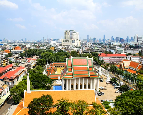 Bangkok altın Dağı ve wat saket parçası havadan görünümü, — Stok fotoğraf