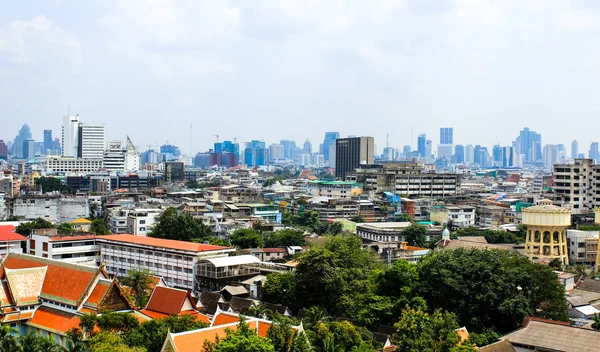 Celkový pohled od Bangkoku od golden mount, Thajsko — Stock fotografie