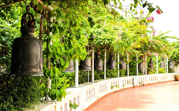 Temple bells hanged for everyone to ringed them for their own fo Royalty Free Stock Images