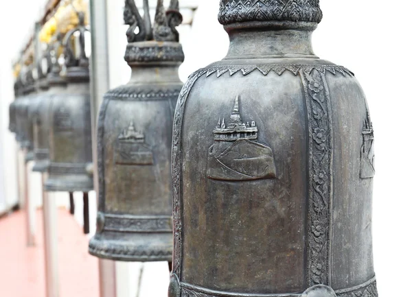 Temple bells hanged for everyone to ringed them for their own fo — Stock Photo, Image