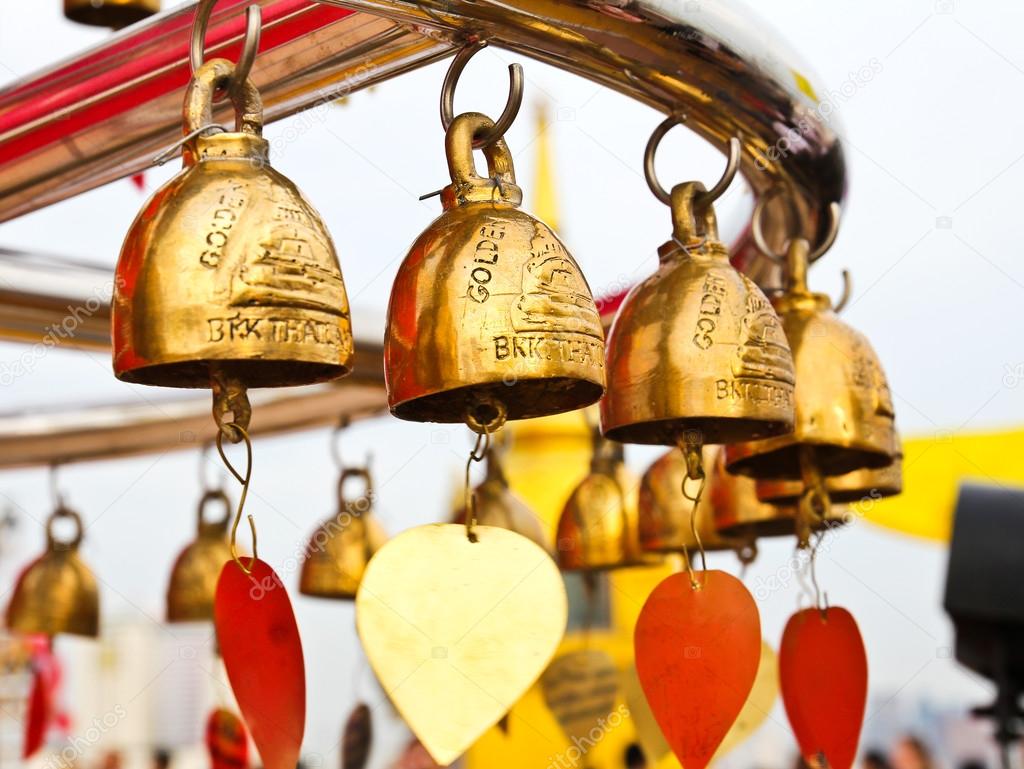 Buddhist bells in Wat Saket (The Golden Mount), Bangkok, Thailan