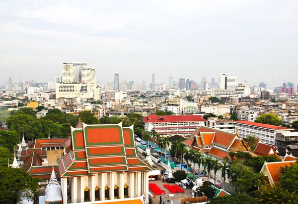 Vue aérienne de Bangkok depuis Golden Mount et une partie de Wat Saket , — Photo