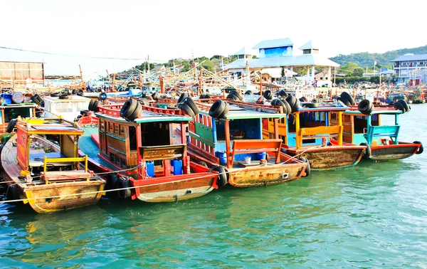 Fisher boat in koh Sichang harbor , Chonburi ,Thailand. — Stock Photo, Image