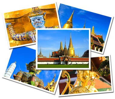 wat phra kaew grand palace, bangkok, Tayland postca kolaj