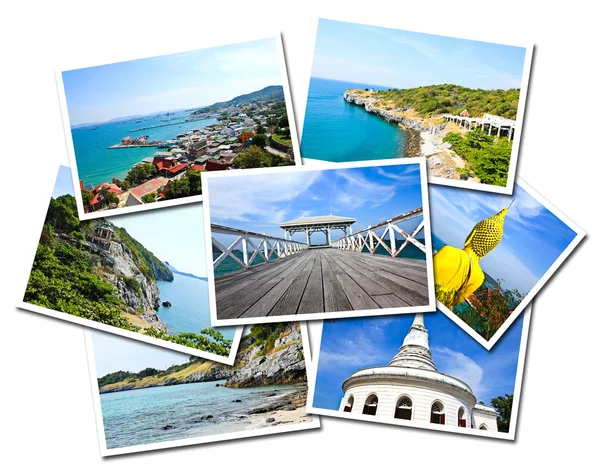 Collage of Sichang Islands ,Chonburi, Thailand postcards isolate — Stock Photo, Image