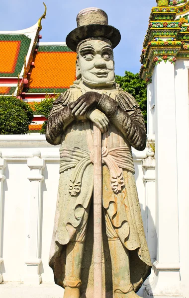 Čínská socha v chrámu wat pho, bangkok, Thajsko — Stock fotografie