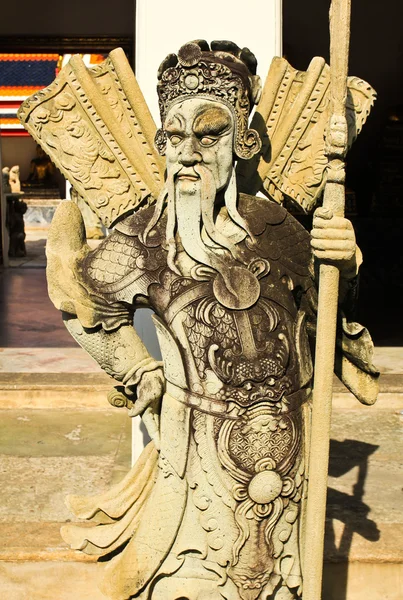 Estátua chinesa no templo wat pho, Bangkok, Tailândia — Fotografia de Stock
