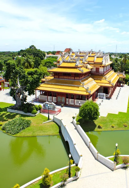 La vista panorámica de Thai Royal Residence en Bang Pa-In Royal Pala —  Fotos de Stock