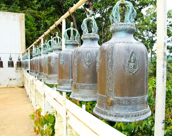 Temple bells hanged for everyone to ringed them for their own fo — Stock Photo, Image