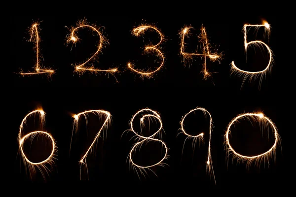 Sparkler firework light Number alphabet