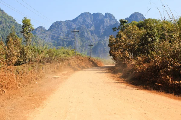 On a rural road ,Vang Vieng ,Laos. — Stock Photo, Image