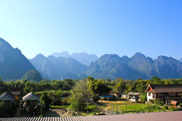 View of Vang Vieng, Laos. — Stock Photo, Image