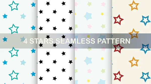 Stars seamless pattern. Vector set. — Stock Vector