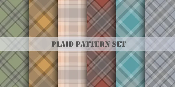 Plaid Patterns. Vector set. — Stock Vector