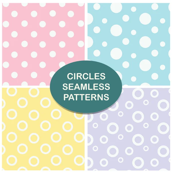 Circles seamless pattern. Vector set. — Stock Vector
