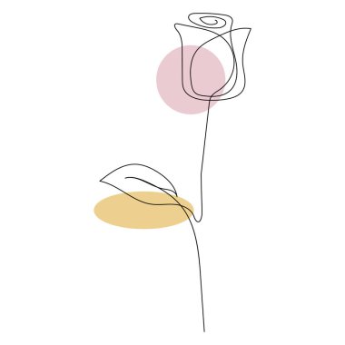 Rose flower line art. Contour drawing. Minimalism art.