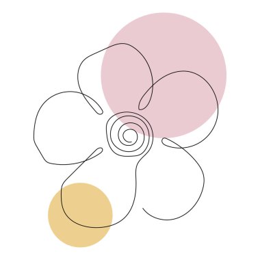 Flower line art. Contour drawing. Minimalism art.