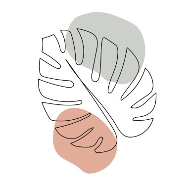 Plant leaves line art. Contour drawing. Minimalism art.