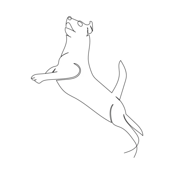 Continuous Line Drawing Cute Dog Minimalism Art — Vettoriale Stock