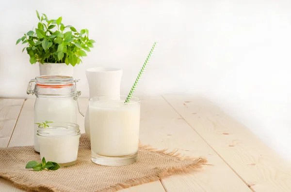 Cultivo Entrante Lácteo Para Preparación Productos Lácteos Fermentados Yogur Kéfir —  Fotos de Stock