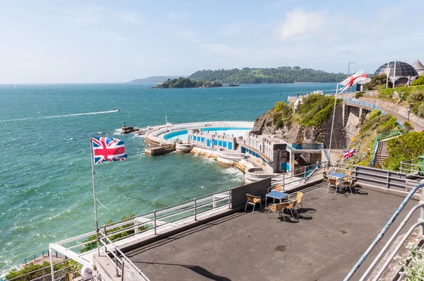 View of Drakes Island from terrace — Stock Photo, Image