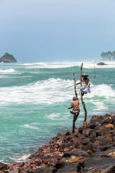 Pêcheurs traditionnels sri lankais — Photo