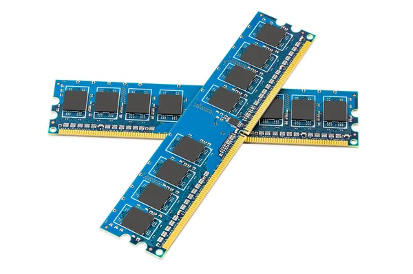 Pair of computer DDR memory modules — Stock Photo, Image