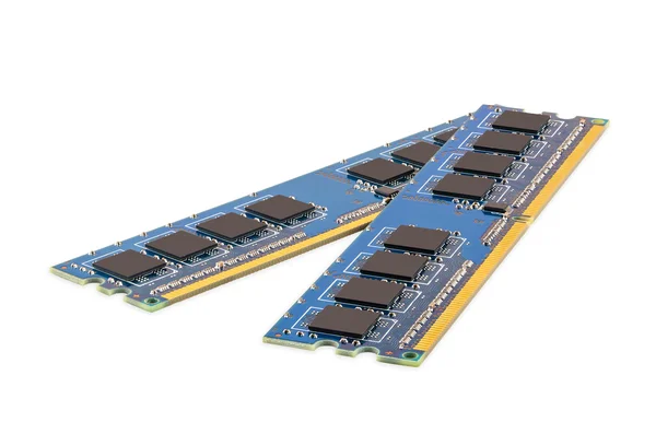 Pair of computer DDR memory modules — Stock Photo, Image
