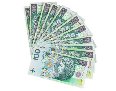Polish banknotes of 100 PLN clipart