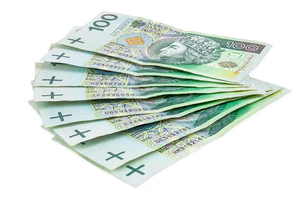 Польские банкноты 100 злотых — стоковое фото