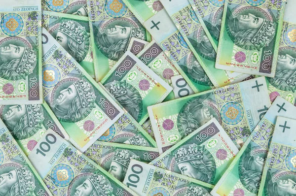 Banknoten zu 100 pln (polnischer Zloty)) — Stockfoto