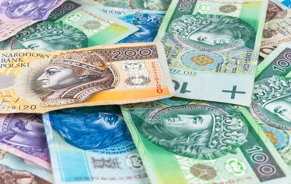 Pozadí polských bankovek — Stock fotografie
